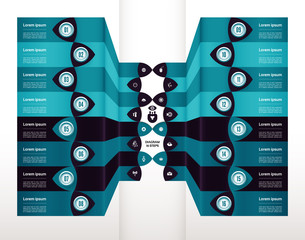 Wall Mural - Vector progress background. Template for diagram, graph, presentation and chart. Business concept with 16 options, parts, steps or processes. Abstract background. eps 10