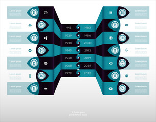 Wall Mural - Vector progress background. Template for diagram, graph, presentation and chart. Business concept with 14 options, parts, steps or processes. Abstract background. eps 10