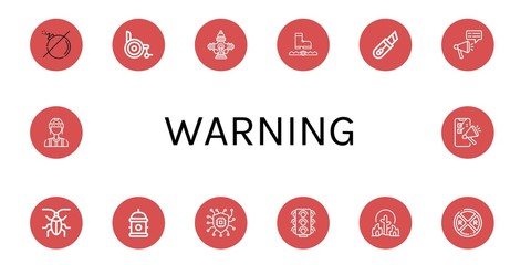 Canvas Print - warning simple icons set