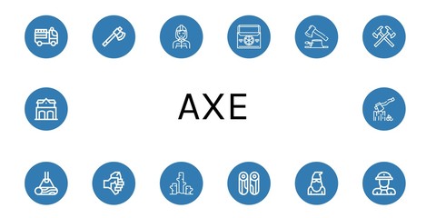 Canvas Print - axe icon set