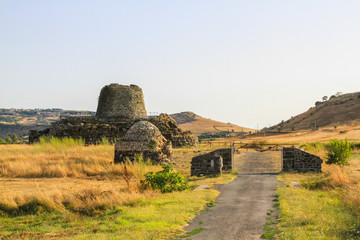 Ancient archaeological ruin Nuraghe Santu Antine near Torralba on the island of Sardinia, Italy