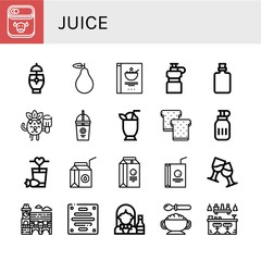 Sticker - juice simple icons set