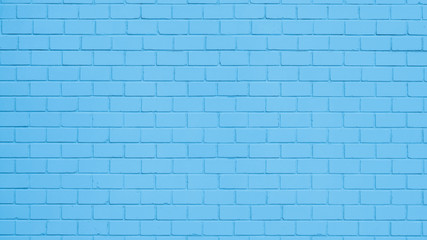 Wall Mural - texture of a blue painted brick wall as a background or wallpaper