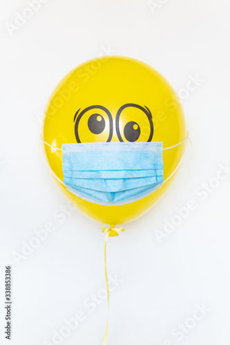 Download Yellow Balloon With Medical Mask And Doodle Eyes Conceptual Image Of Birthday Party During Corona Virus Quarantine Lockdown Buy This Stock Photo And Explore Similar Images At Adobe Stock Adobe Stock PSD Mockup Templates