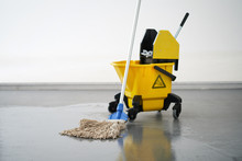Mop And Bucket, Janitorial Service.