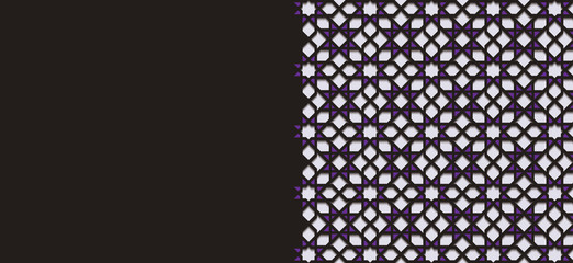 Wall Mural - Arabic purple and white arabesque design greeting card for Ramadan Kareem, Islamic ornamental detail of mosaic isolated on a dark background