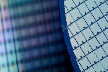 Wall Mural - Macro of silicon semiconductor wafer.