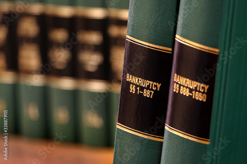 Fotomural Bankruptcy Law Books on Shelf for Legal Reference