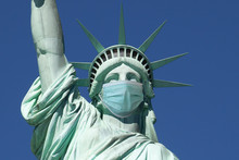 Statue Of Liberty Wearing A Surgical Mask