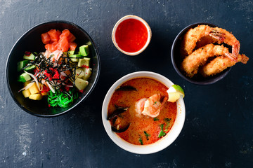 Canvas Print - Tom Yam, Poke and Shrimp with Sauce