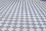 Fototapeta Pokój dzieciecy - asphalt gray-white tile, textured surface