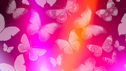Poster - Beautiful gradient background with butterflies and highlights