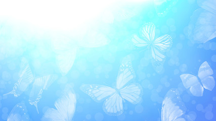 Poster - Beautiful gradient background with butterflies and highlights