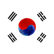 © Aleksey - Vector watercolor South Korea national symbol, official flag painting, background template.