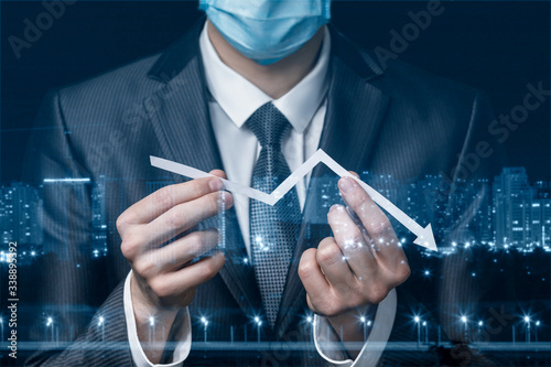 Cuadros en Lienzo The concept of financial crisis during an epidemic.