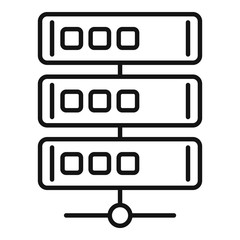Poster - Server database icon. Outline server database vector icon for web design isolated on white background