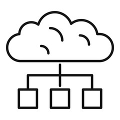 Poster - cloud data hosting icon. outline cloud data hosting vector icon for web design isolated on white bac