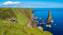 The Scenic Cliffs And Stacks Of Duncansby Head, Caithness, Scotland.