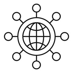 Poster - global server point icon. outline global server point vector icon for web design isolated on white b