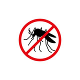 Fototapeta  - No mosquito sign, stop mosquito icon symbol vector design