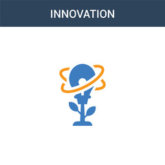 two colored Innovation concept vector icon. 2 color Innovation vector illustration. isolated blue and orange eps icon on white background.