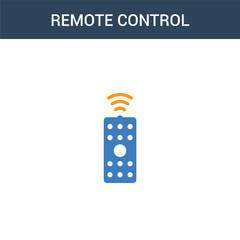 Poster - two colored Remote control concept vector icon. 2 color Remote control vector illustration. isolated blue and orange eps icon on white background.