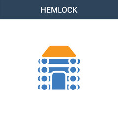 two colored Hemlock concept vector icon. 2 color Hemlock vector illustration. isolated blue and orange eps icon on white background.