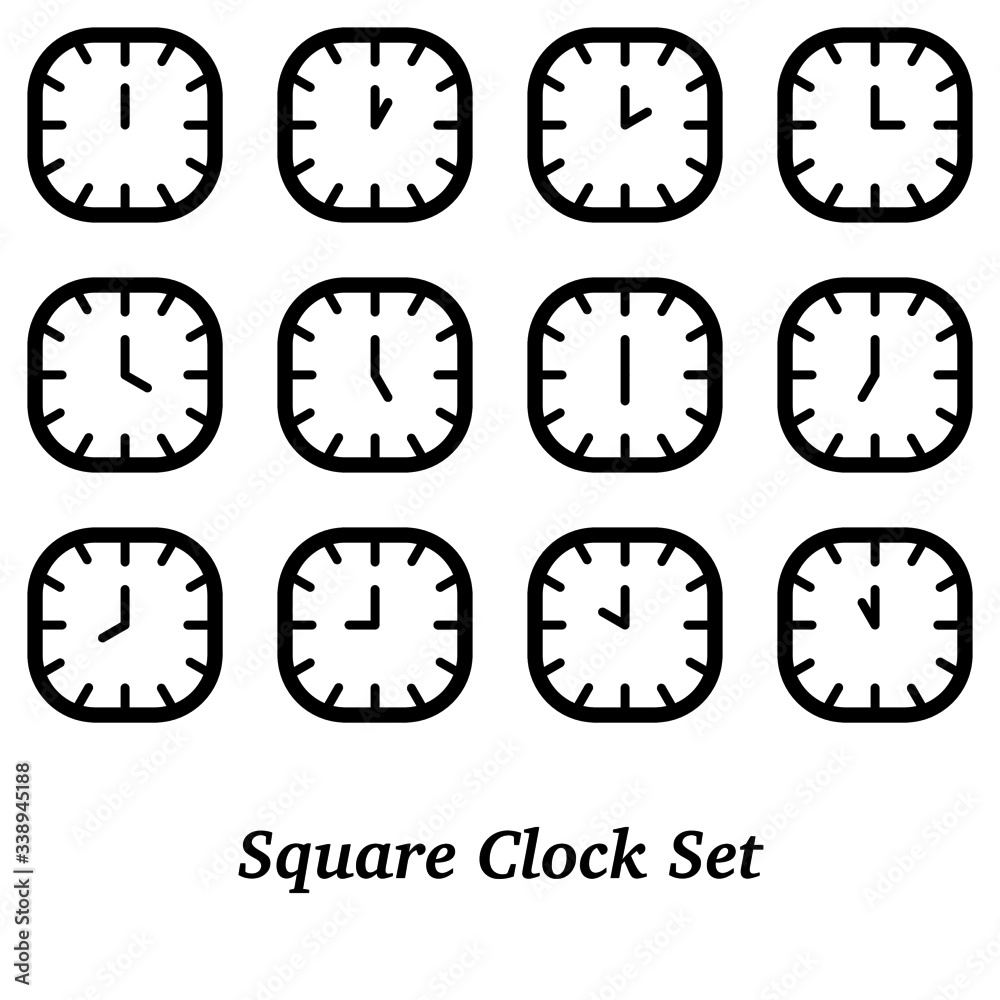 simple clock design set eps 10 vector set of clocked times. Hours of ...