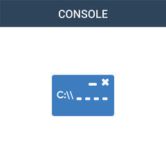 Poster - two colored Console concept vector icon. 2 color Console vector illustration. isolated blue and orange eps icon on white background.