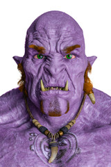Wall Mural - moon purple ogre in white background