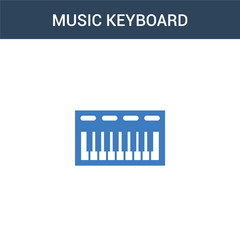 two colored music Keyboard concept vector icon. 2 color music Keyboard vector illustration. isolated blue and orange eps icon on white background.