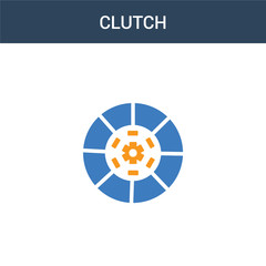 two colored Clutch concept vector icon. 2 color Clutch vector illustration. isolated blue and orange eps icon on white background.