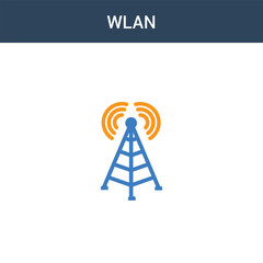 Poster - two colored wlan concept vector icon. 2 color wlan vector illustration. isolated blue and orange eps icon on white background.