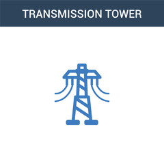 Poster - two colored Transmission tower concept vector icon. 2 color Transmission tower vector illustration. isolated blue and orange eps icon on white background.
