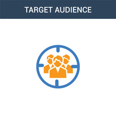 Poster - two colored Target audience concept vector icon. 2 color Target audience vector illustration. isolated blue and orange eps icon on white background.