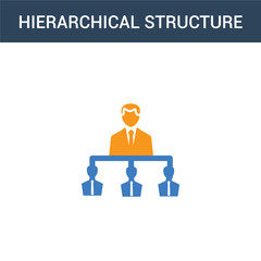 Poster - two colored Hierarchical structure concept vector icon. 2 color Hierarchical structure vector illustration. isolated blue and orange eps icon on white background.