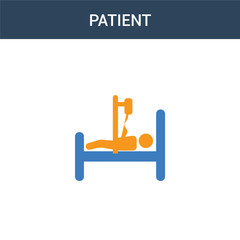 two colored Patient concept vector icon. 2 color Patient vector illustration. isolated blue and orange eps icon on white background.