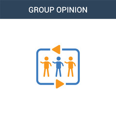 Poster - two colored group opinion concept vector icon. 2 color group opinion vector illustration. isolated blue and orange eps icon on white background.