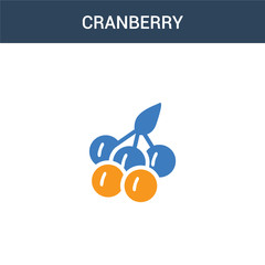 Wall Mural - two colored Cranberry concept vector icon. 2 color Cranberry vector illustration. isolated blue and orange eps icon on white background.