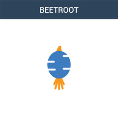 two colored Beetroot concept vector icon. 2 color Beetroot vector illustration. isolated blue and orange eps icon on white background.