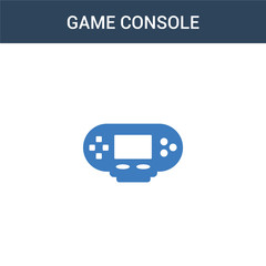 Poster - two colored Game console concept vector icon. 2 color Game console vector illustration. isolated blue and orange eps icon on white background.