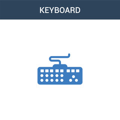 Poster - two colored Keyboard concept vector icon. 2 color Keyboard vector illustration. isolated blue and orange eps icon on white background.