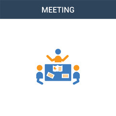Poster - two colored Meeting concept vector icon. 2 color Meeting vector illustration. isolated blue and orange eps icon on white background.