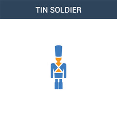 two colored Tin Soldier concept vector icon. 2 color Tin Soldier vector illustration. isolated blue and orange eps icon on white background.