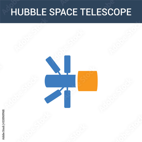 Cuadros en Lienzo two colored Hubble space telescope concept vector icon