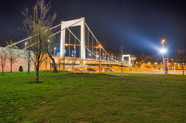 Sticker - Budapest Elisabeth Bridge at night, Hungary