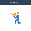 © BestVectorStock - two colored Paintball concept vector icon. 2 color Paintball vector illustration. isolated blue and orange eps icon on white background.