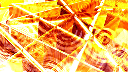 Poster - A vibrant abstract artwork of ripples and structure in vivid reds and yellows
