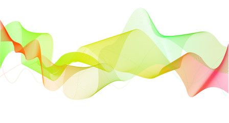 Aufkleber - orange green Sound wave line curve on white background. Element for theme technology futuristic vector