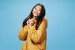 © SHOTPRIME STUDIO - cheerful woman of Asian appearance studio winter jacket joy